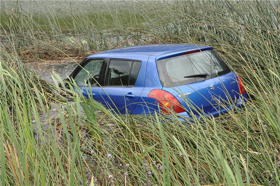 Auto stürzt in Waldsee
