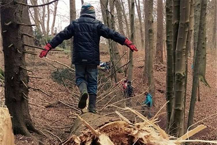„100 Kinder packten ihre Koffer“ Auch im Wald konnte sich ausgetobt werden.privat