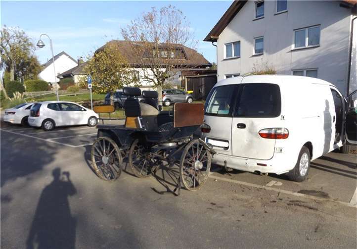 Pferde gingen durch: Herrenlose Kutsche rast in Auto