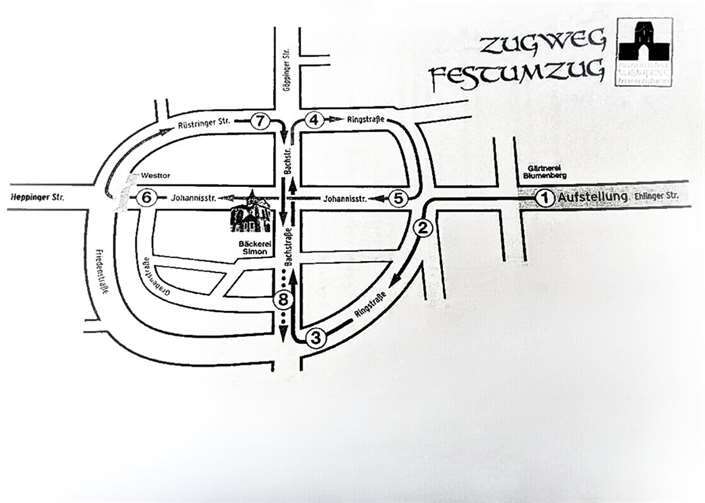 Ein mittelalterliches Spektakel Der Zugweg im Überblick.
