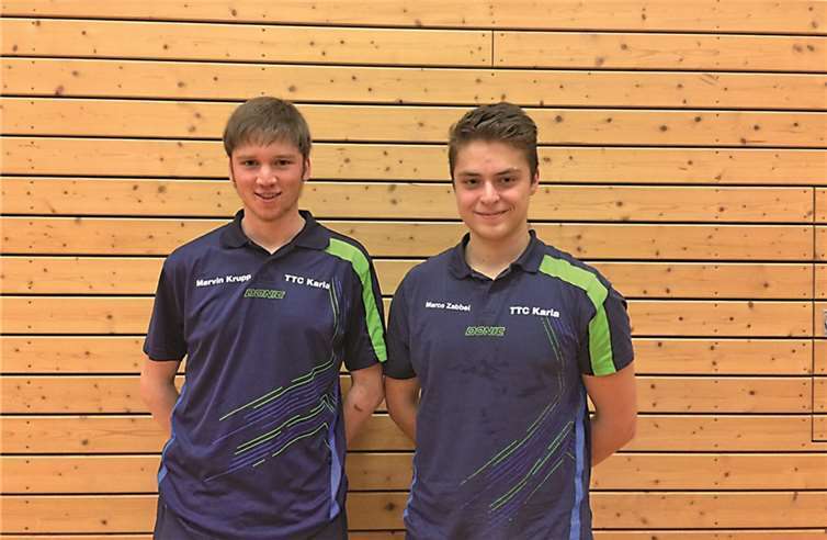 Das war nichts für schwache Nerven Marvin Krupp (links) und Marco Zabbei vom TTC Karla waren in Altenahr nicht zu bezwingen.privat