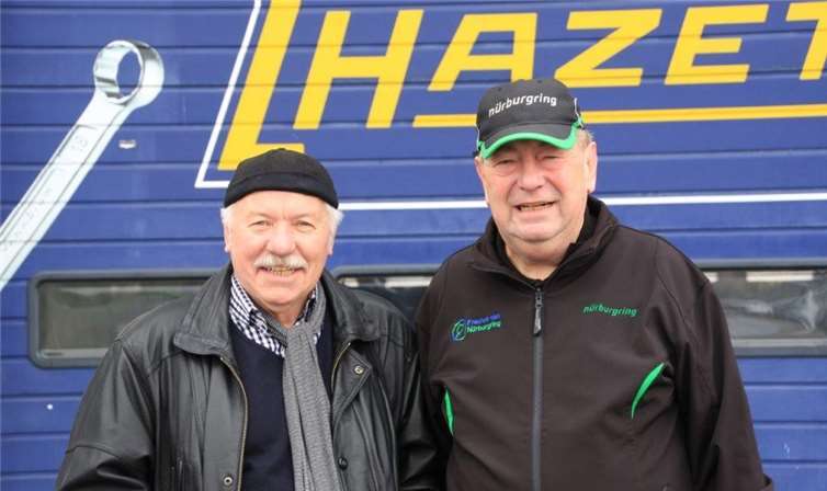Friedhelm Demandt hat den Nürburgring mitgeprägt Zwei Nürburgring-Fans: Motorjournalist Klaus Ridderund der ehemalige Geschäftsführer Friedhelm Demandt.