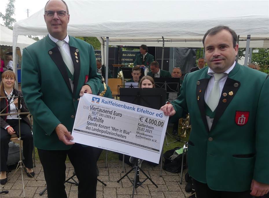 Kaifenheimer Musikverein spendete 4000 Euro für die Ahr-Flutopfer