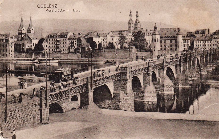 Koblenzer Straßenbahn auf alten Postkarten“