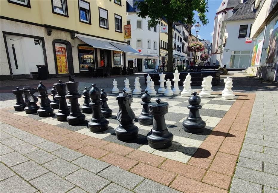 Schach spielen auf der Marktstraße