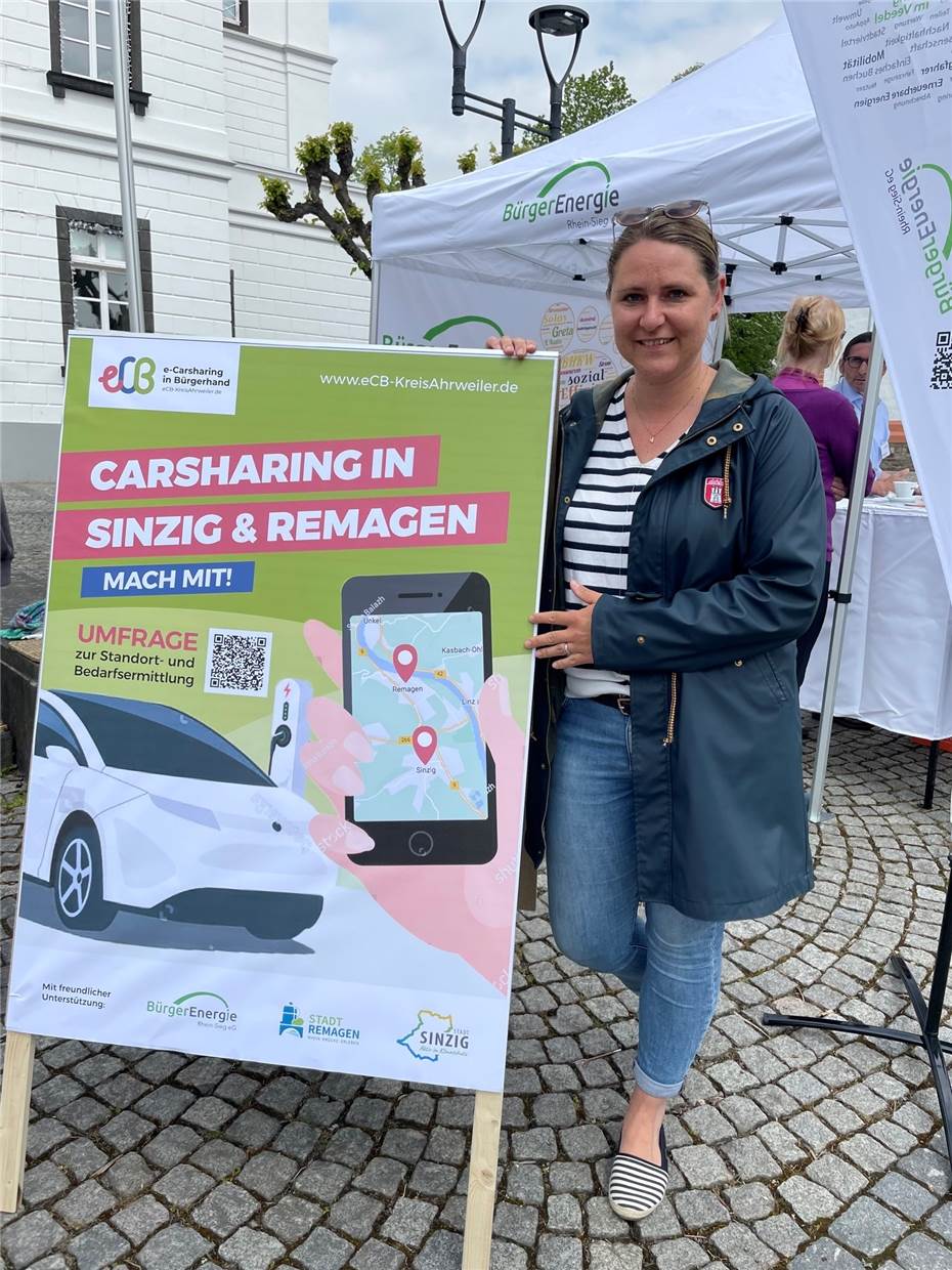 Carsharing-Initiative mit E-Auto zum Testen bei Klimafest in Remagen