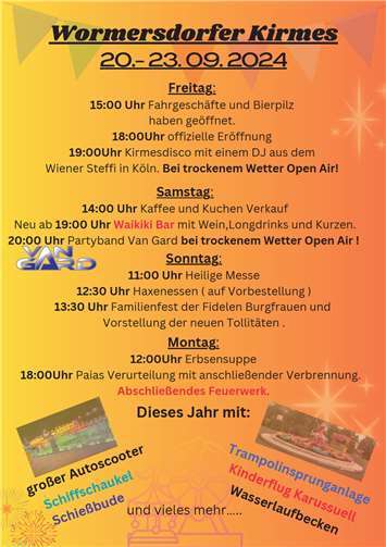  Copyright: Kirmesfreunde Wormersdorf