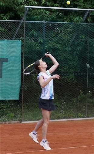 : Fokussiert - und gleich doppelt erfolgreich: Silke Großgart gewinnt im Einzel und im Doppe.l