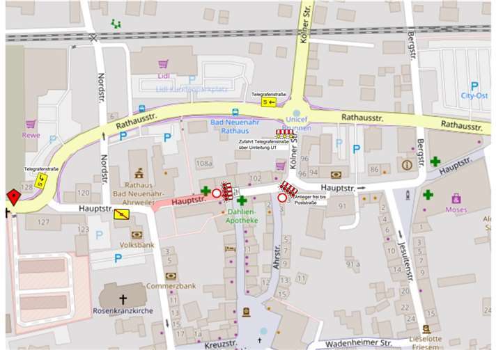 Bad Neuenahr: Hauptstraße wird gesperrt Quelle: Ahrtal-Werke