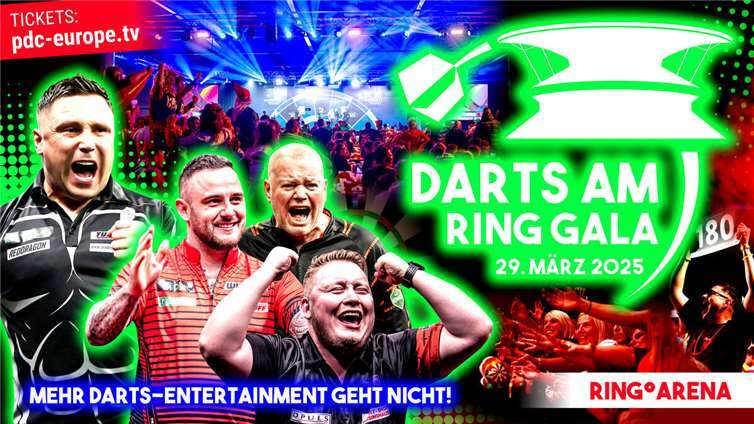 Auch 2025 heißt es wieder „DARTS AM RING“! Quelle: PDC Europe