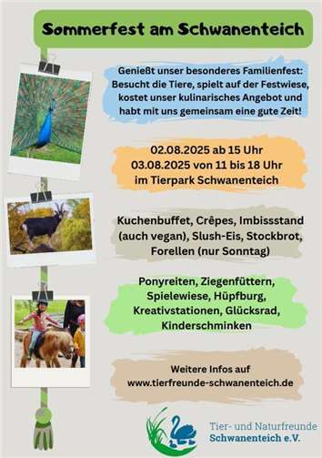 Feiern zwischen Pfau und Pferd, Ziege und Huhn  Quelle: Tier- und Naturfreunde Schwanenteich e.V.