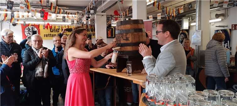 ... bis das Bier floss. 