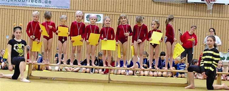 10 Teilnehmerinnen konnten sich mit Kasten, Reck, Balken und am Boden austoben.Privat