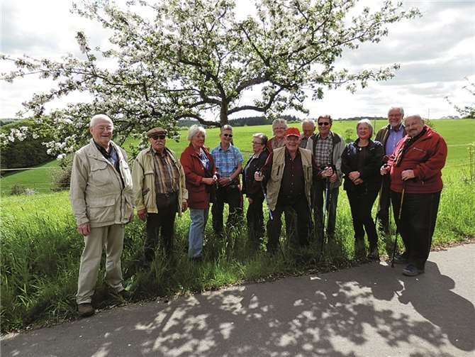 13 Wanderfreunde ging es durch Wald und Flur auf den Spuren der Bergbauvergangenheit. privat