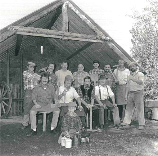 1994 errichtete die IG Göpelwerk die Steinmetzhütte auf der Museumslay.  Foto: Werner Geilen