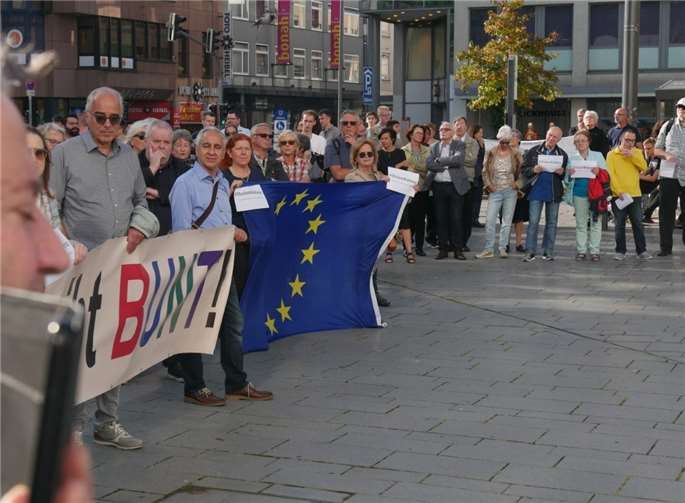 300 Menschen setzten in Koblenz ein eindrucksvolles Zeichen.Quelle: Pulse of Europe