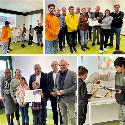 34 Schülerinnen und Schüler aus 5 Schulen mit 11 Lehrerinnen und Lehrern verbrachten einen Vormittag mit Challenge und Forscherpreisverleihung im Kreismedienzentrum auf dem Heddesdorfer Berg. Alle Forscherpreisklassen haben ihre Projektarbeiten präsentiert.  Foto: Martin Boden/Kreisverwaltung Neuwied