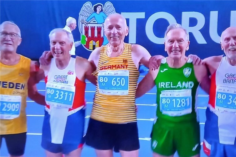 3x Gold, 1x Silber und 1x Bronze für Seniorensprinter Friedhelm Adorf Nr. 650 bei den Europameisterschaften in Polen i