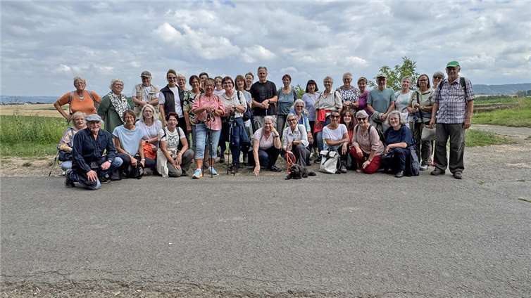 40 Bewegungsbegleiter aus dem Landkreis Mayen-Koblenz nutzten einen gemeinsamen Spaziergang über die weiten Felder des Maifelds, um sich über ihre Bewegungsangebote für Senioren im Kreis MYK auszutauschen.  Foto: Kreisverwaltung MYK/Wiebke Schaaf