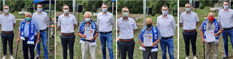 4x70 Jahre Mitgliedschaft: Willi Zengler, Matthias Schemmer, Hans Klöckner und Albert Klöckner