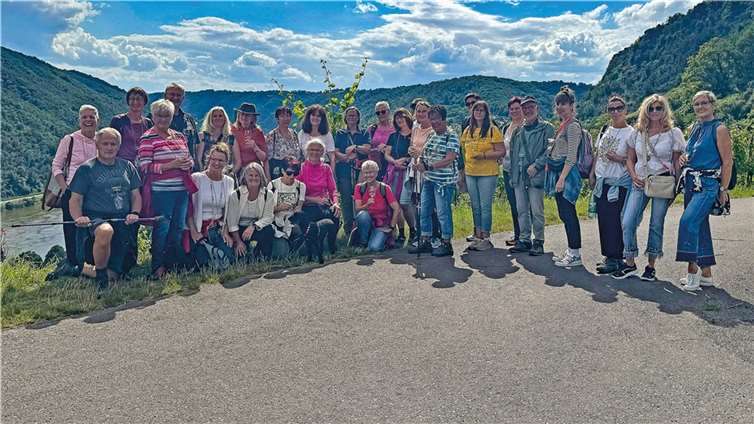 50 Bewegungsbegleiter aus Mayen-Koblenz tauschten sich bei einem gemeinsamen Spaziergang entlang des Hatzenporter Kulturweg Spaziergangs aus.  Foto: Kreisverwaltung MYK/J.Brück