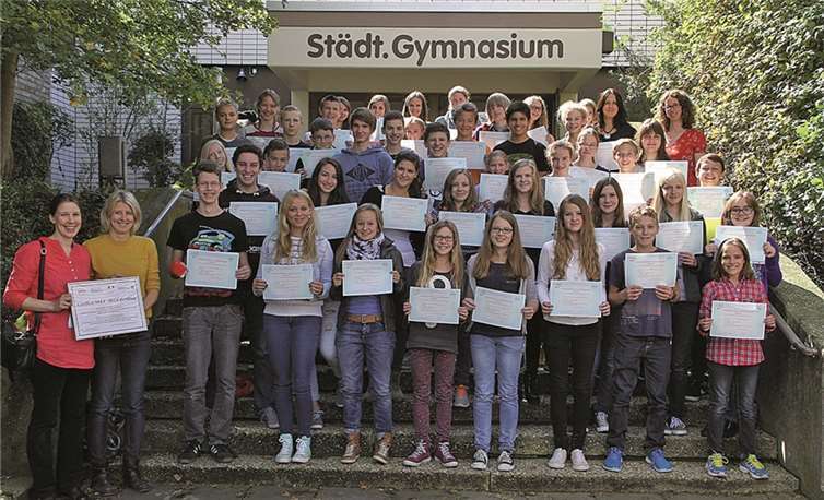 56 Schülerinnen und Schüler erwarben ihr DELF-Diplom. Gerd Hänschke