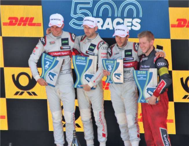 AUDI steigt 2021 aus der DTM aus – sehr schade zumal AUDI mit Rene Rast (2.v.links) 2019 noch DTM-Meister war