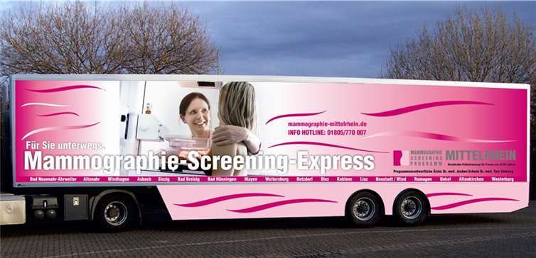 Ab Febrauar steht der Mammographie-Screening-Bus in Dierdorf in der Johanniterstraße am Krankenhaus. Alle Frauen zwischen 50 und 69 Jahren haben die Gelegenheit, am Brustkrebsfrüherkennungs-Programm teilzunehmen.Mammographie-Screening-Programm Mittelrhein
