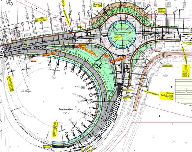 Abbildung 1 Auszug Lageplan.Landesbetrieb Mobilität (LBM) Cochem-Koblenz