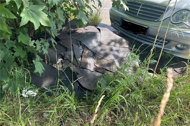 Abgelagerte Teerpappe.Foto: Polizei