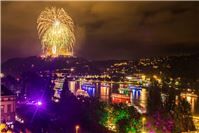 Abschlussfeuerwerk über der Festung Ehrenbreitstein