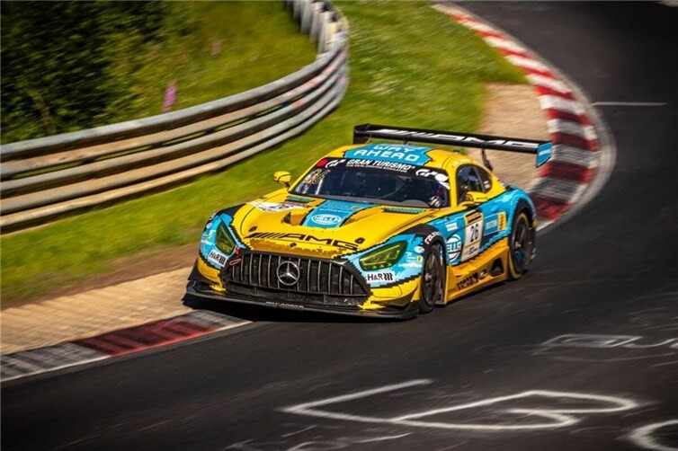Adam Christodoulou, Kyle Tilley und Jake Hill im Mercedes-AMG GT3. Vierter Platz im Gesamtklassement und Zweiter in der Klasse SP9 Pro-Am.