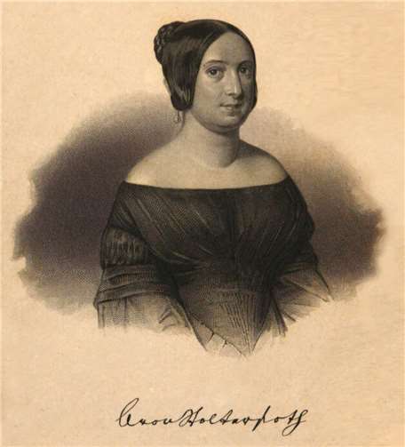 Adelheid von Stolterfoth (1800-1875) – Lithographie von N. N. nach unbekannter Vorlage, vor 1841. Quellen: Alexander Thon M. A. (Lahnstein)