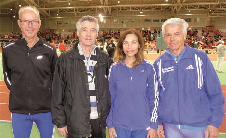 Adolf Nehren, Monika Burggraf, Herbert Brück und Hugo Augel starteten bei den Meisterschaften in Erfurt.  privat