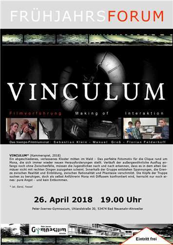 Ahrweiler. Das Frühjahrsforum wird in diesem Jahr durch die Filmvorführung eines Schülerteams des 12. Jahrgangs des PJG gestaltet. privat