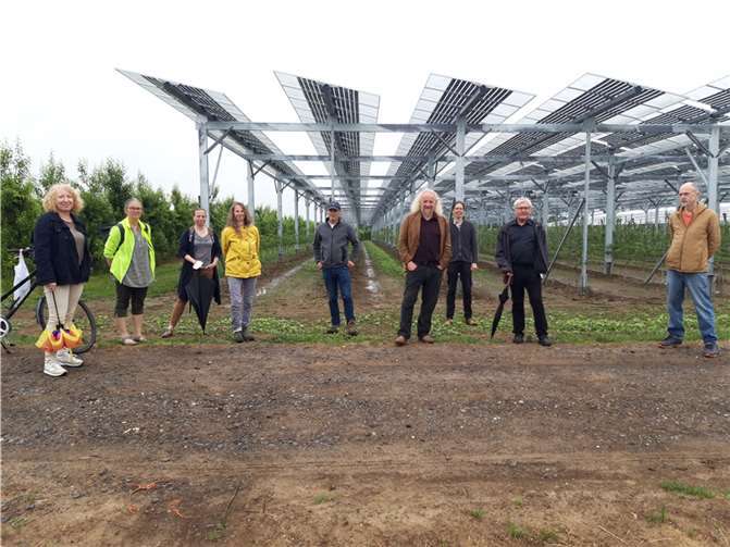 Ahrweiler Grüne beim Besuch der Agri-PV-Anlage in Gelsdorf.  Foto: privat
