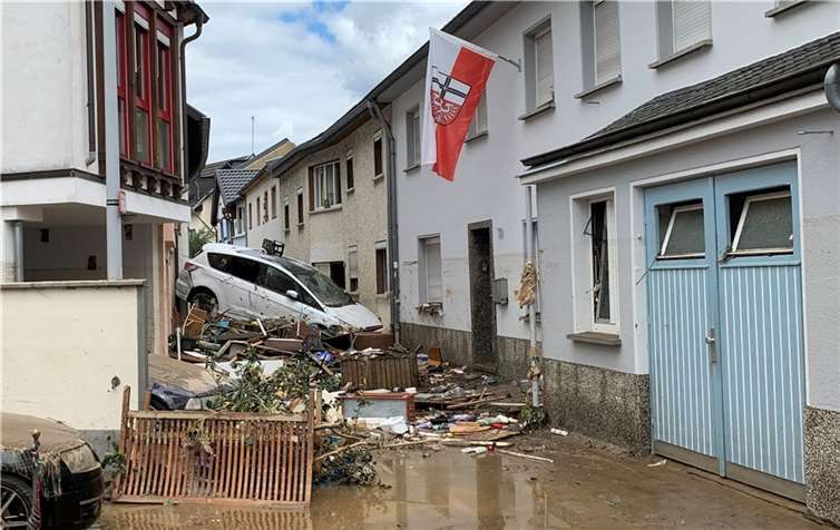 Ahrweiler am Morgen nach der Flut. Foto: ROB