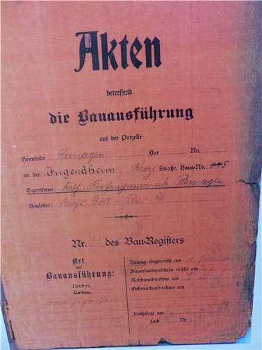 Akte zur Bauausführung.