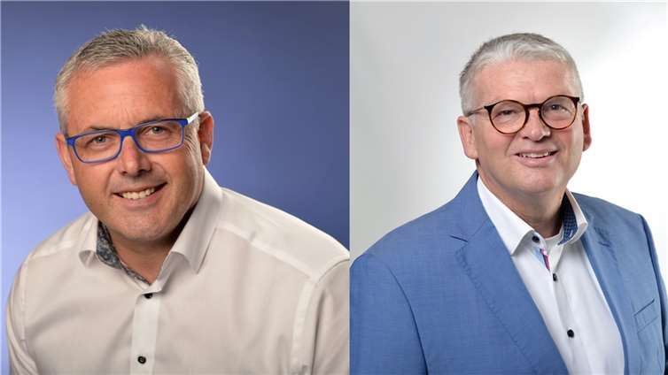 Albert Jung und Gerhard Weber treten in der Stichwahl gegeneinander an. Fotos: privat