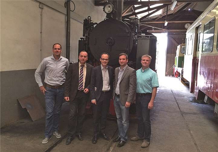 Alexander Bell, Bürgermeister Johannes Bell, Dr. Denis Alt, MdL, Marcel Hürter, MdL und Stefan Raab (v.l.). privat