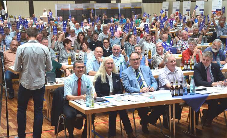 Alle 250 Delegierte stimmten für Monika Sauer im Amt der Sportbund Präsidentin.HEP