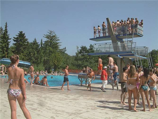 Alle Becken waren dicht umlagert.