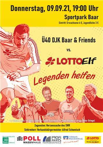 Alle Einnahmen des Spiels gehen an die FVR-Stiftung „Fussball hilft“ und kommen damit den Opfern der Flutkatastrophe zugute. Quelle: DJK Baar