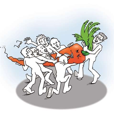 Alle wollen die "Möhre" schlagen. privat