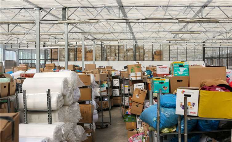 Alle zur Verfügung stehenden Räume werden als Lager genutzt.Foto: Torsten Trütgen