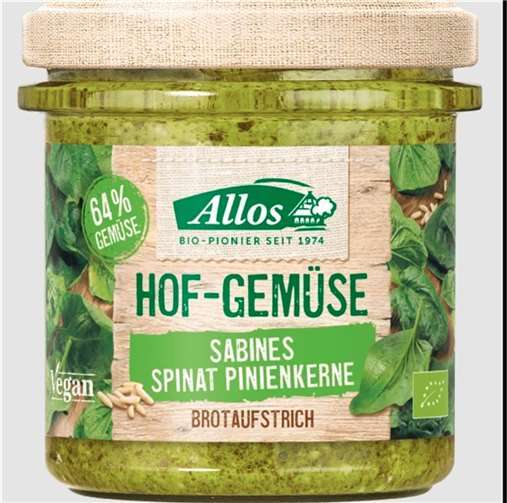 Allos Hof Gemüse Spinat Pinienkerne. Quelle: lebensmittelwarnung.de