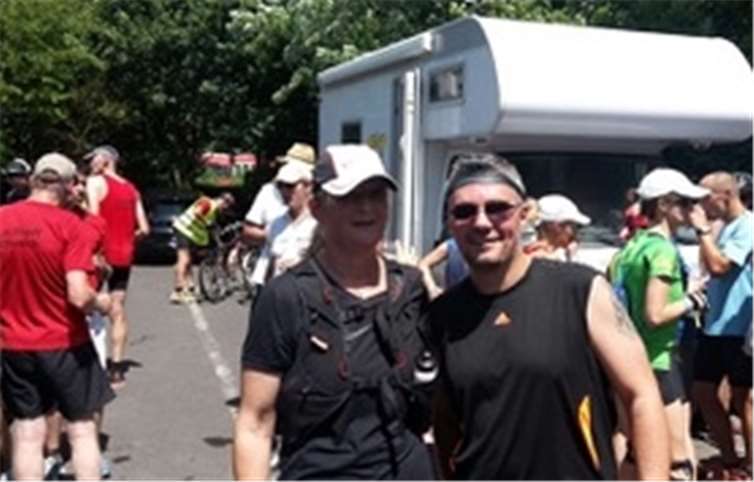 Almuth Sax und Benni Hoch beim Hospizlauf.