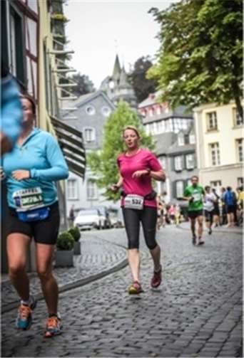 Almuth unterwegs beim Monschau Marathon. Privat