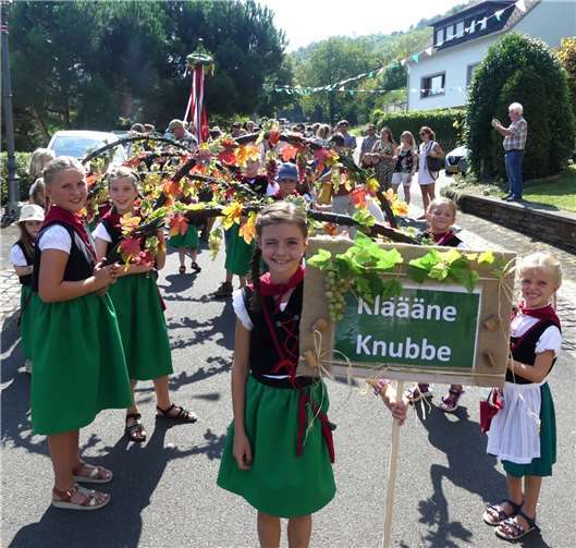 Als „Kläääne Knubbe“ bezeichnet man in Bremm den Winzernachwuchs, der einen bunten Rebenreigen zeigte.