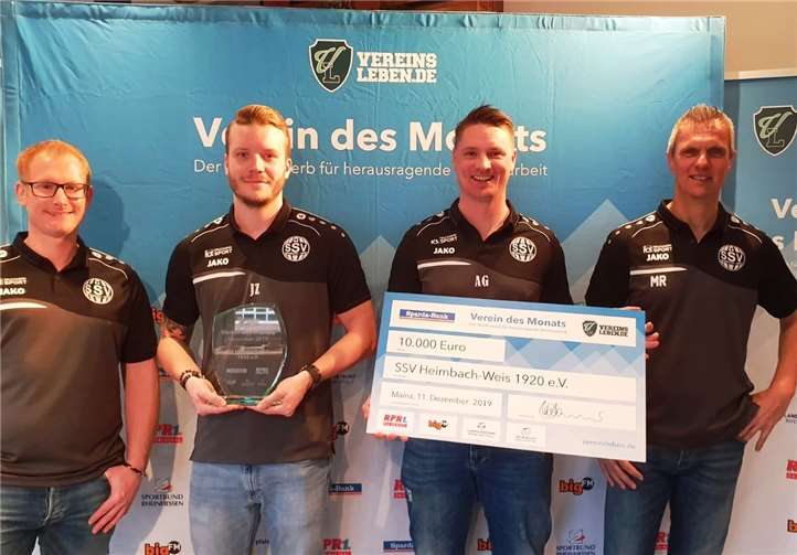 Als Verein des Monats durfte sich der SSV Heimbach-Weis über eine Siegprämie von 10.000 Euro freuen. Foto: SSV Heimbach-Weis